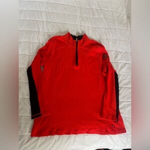 L-RL Ralph Lauren Active 1/4 Zip Track Pull Over Women's 2X Stretch Red